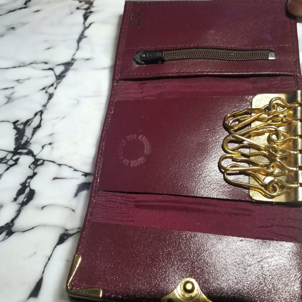 Cartier Key Holder Bordeaux Leather Authentic Cartier Key Holder Wallet - Picture 3 of 8
